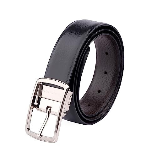Bacca Bucci Men's Leather Belt (BBBA1028X-32, Black & Brown) - Image 1