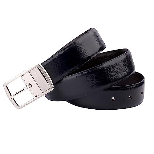 Bacca Bucci Men's Leather Belt (BBBA1028X-32, Black & Brown) - Image 3