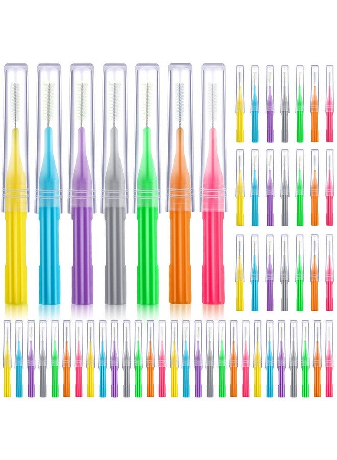 Patelai 50 Pieces Braces Brush For Cleaner Interdental Brush Toothpick Dental Flossing Head Oral Hygiene Flosser Tooth Cleaning Tool (Assorted Color) - Image 1