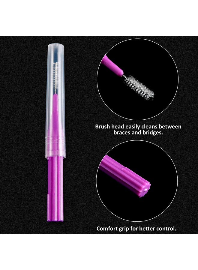 Patelai 50 Pieces Braces Brush For Cleaner Interdental Brush Toothpick Dental Flossing Head Oral Hygiene Flosser Tooth Cleaning Tool (Assorted Color) - Image 3