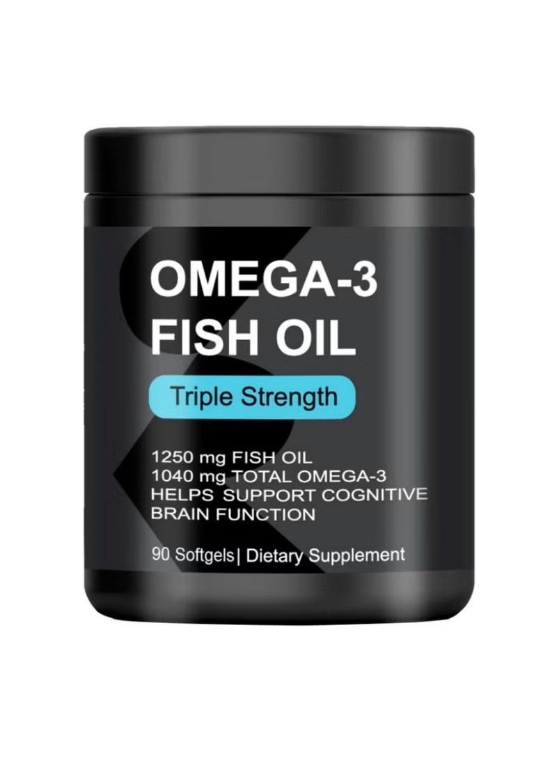 Omega Sports Research Omega-3 Fish Oil, Triple Strength 90 Softgels（Packaging is different）  - Image 1