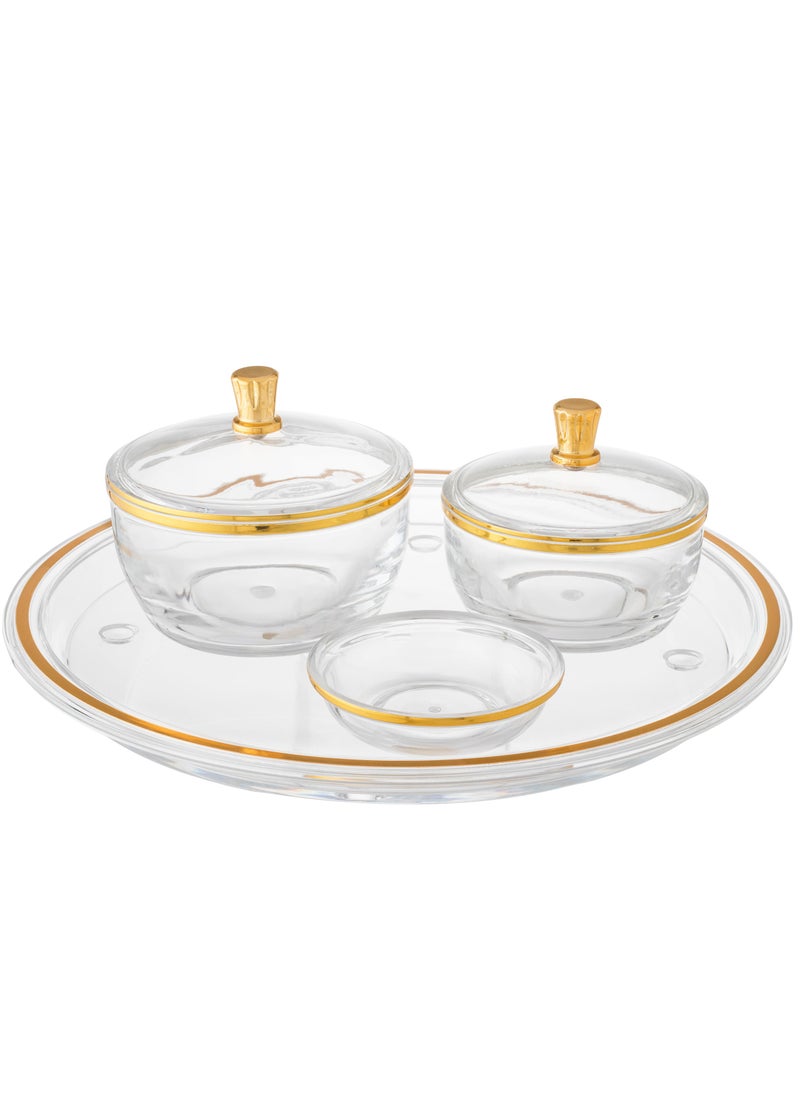 Dania Acrylic Dset Consisting of 4 Pieces 2 date + pit plate + tray  - Image 2
