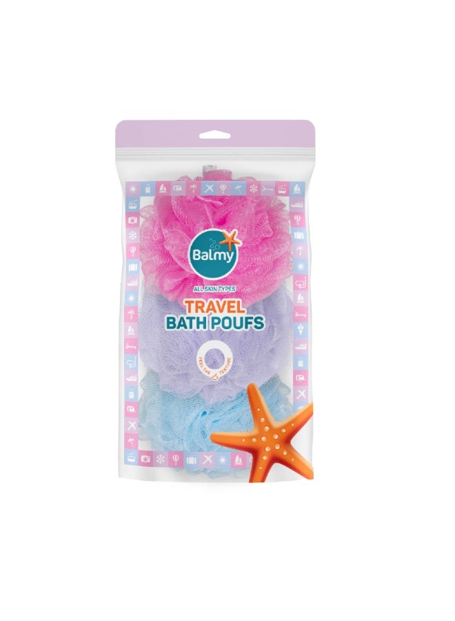 Balmy Travel Bath Sponges 40gm x 3pcs | Soft & Convenient Bath Sponges for Daily Cleansing - Image 2