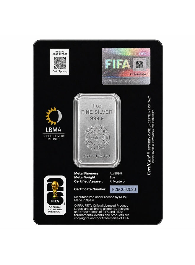 PAMP FIFA World Cup 26 1 Ounce Silver Bar (With Invoice) - Image 2