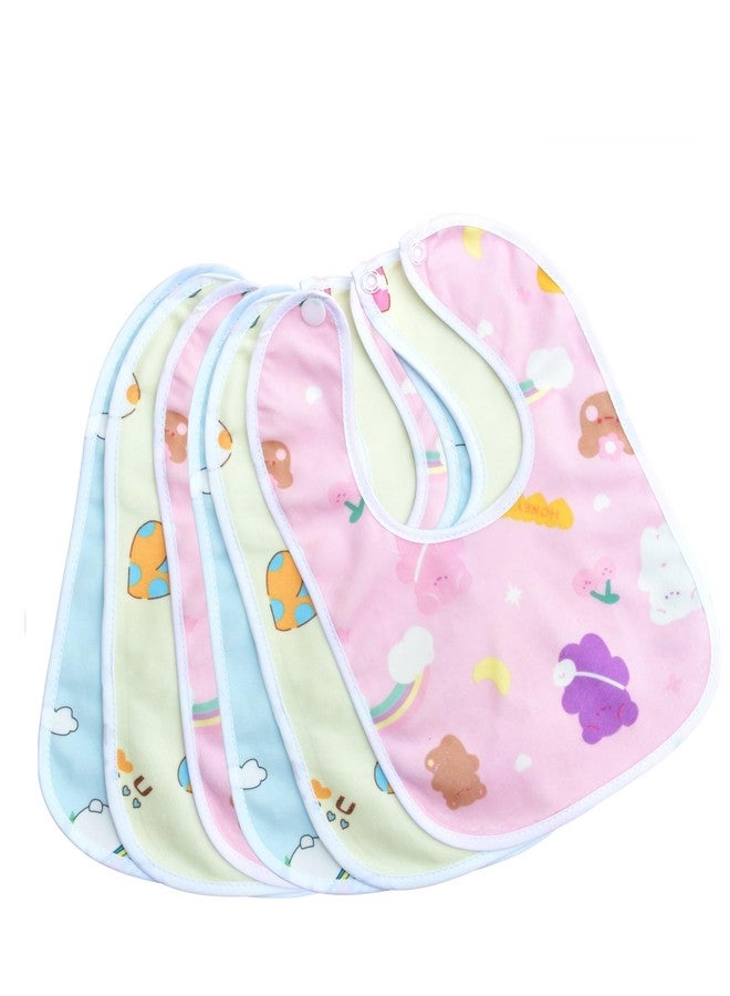 Joy Buzz Waterproof Spill Resistant Baby Feeding Printed Cotton Bibs With Snap Button Closure for 0 to 12 months new born baby/toddler - Pack of 6 (Multicolor 6) - Image 1