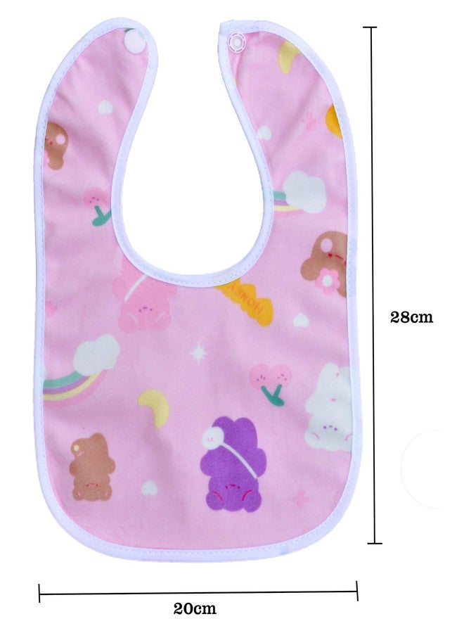 Joy Buzz Waterproof Spill Resistant Baby Feeding Printed Cotton Bibs With Snap Button Closure for 0 to 12 months new born baby/toddler - Pack of 6 (Multicolor 6) - Image 3