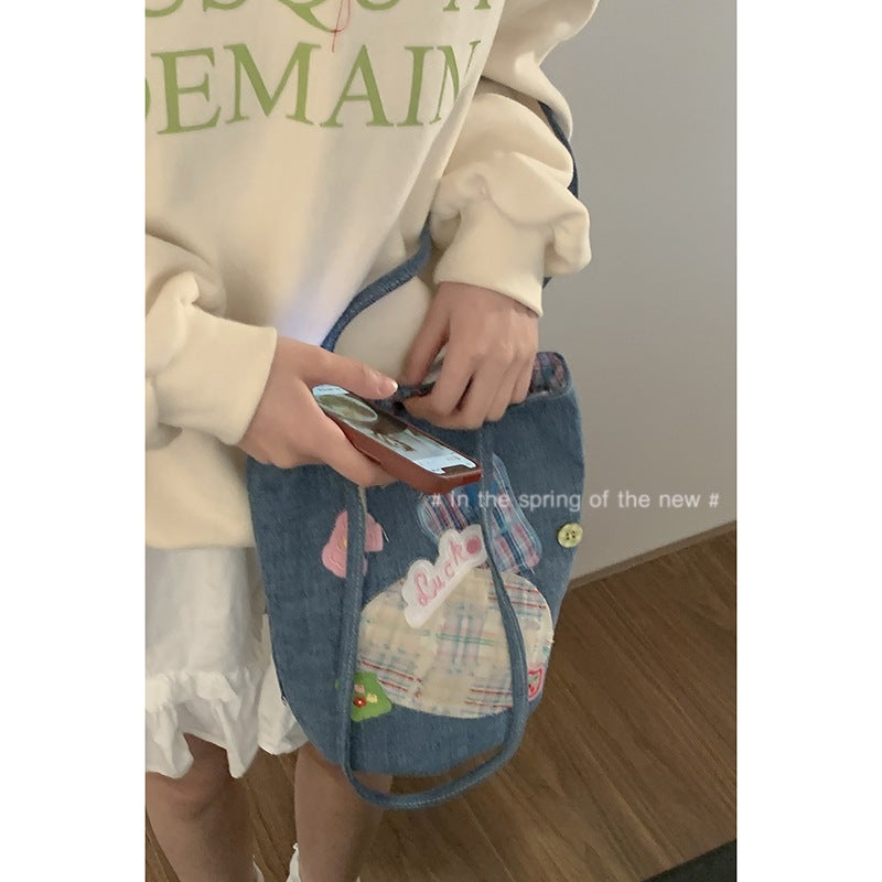 Denim Bucket Bag for Women – Large Capacity Summer Underarm Bag - Image 3