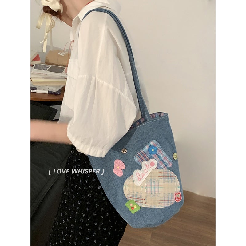 Denim Bucket Bag for Women – Large Capacity Summer Underarm Bag - Image 4