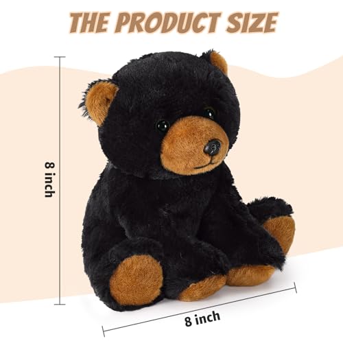 Ditucu Black Bear Stuffed Animal 8 inch Cute Realistic Plush Toys Ultra Soft Plushies Gifts for Kids - Image 5