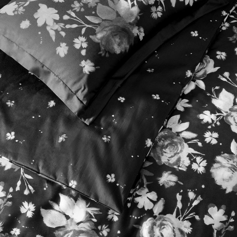 Linens Sc Wintor Duvet Cover Set Double Black  - Image 3