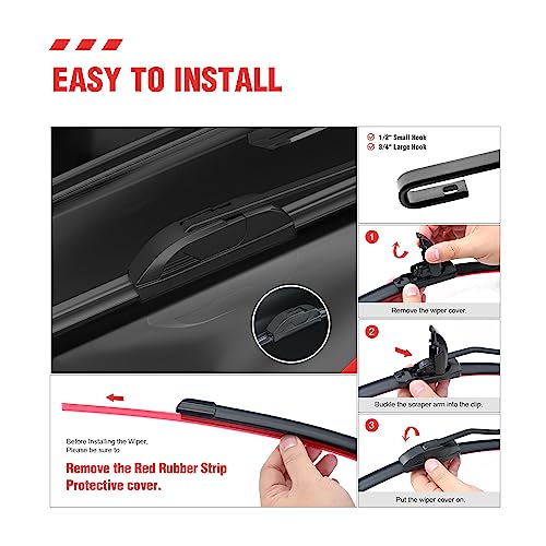 BERG REGEN 22 inch-2 Pack Windshield Wiper Blades Replacement for Dodge Ram 1500/2500/3500/4500 2018 2017 2016 2015 2014 2013 2012 2011 2010 2009-OEM Factory Quality Wiper Blades - Image 3