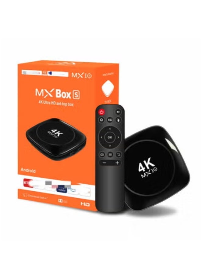 MX10 MX10 Android 4K Smart TV Box with Dual-Band WiFi (2.4G+5G) – Quad Core Streaming Set Top Box with Bluetooth, HDMI, USB, and AV Output – Ultra HD Android Media Player for Movies, IPTV, YouTube, Netflix, and Games – Home Entertainment Smart Box  - Image 1
