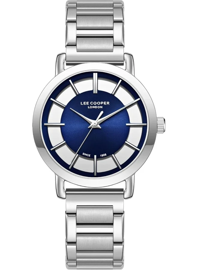 Lee Cooper Lee Cooper Women's 2035 Movement Watch, Analog Display and Metal Strap - LC08037.390, Blue