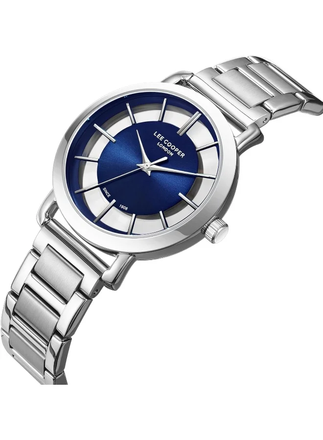 Lee Cooper Lee Cooper Women's 2035 Movement Watch, Analog Display and Metal Strap - LC08037.390, Blue