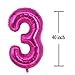Jonhamwelbor Hot Pink Number 30 Balloon Dark Pink Number 30 Balloon Jumbo Giant Big Large Number 30 Foil Mylar Balloons for Women Men 30th Birthday Party 30 Anniversary Decorations Supplies 40 Inch - Image 2