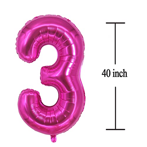 Jonhamwelbor Hot Pink Number 30 Balloon Dark Pink Number 30 Balloon Jumbo Giant Big Large Number 30 Foil Mylar Balloons for Women Men 30th Birthday Party 30 Anniversary Decorations Supplies 40 Inch - Image 5