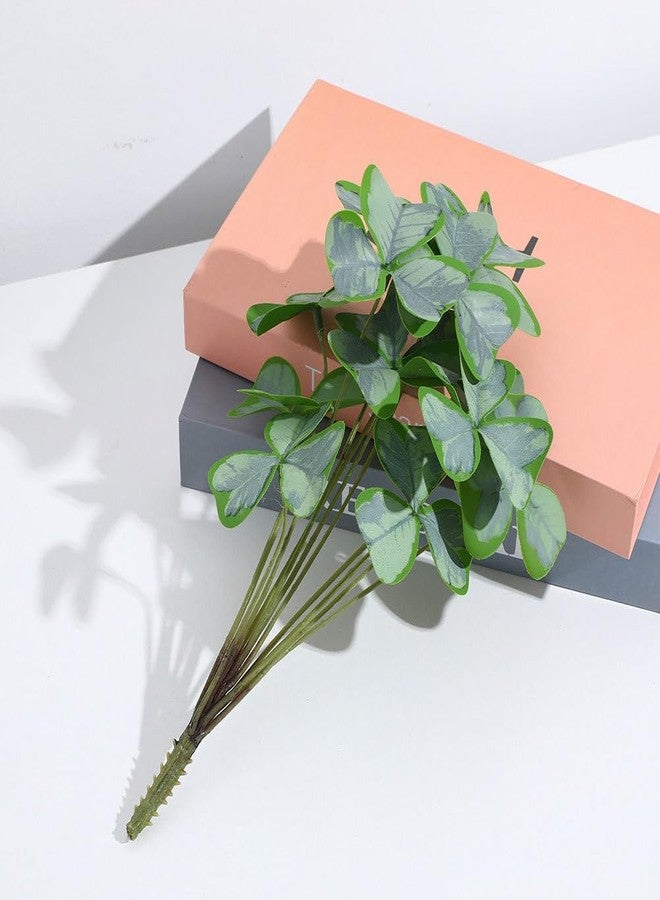 Levemolo 2Pcs Artificial Shamrock Plant Bunch Faux Three-Leaf Clover Stems for Home Decoration Vase Ornament and DIY Floral Arrangements - Image 3
