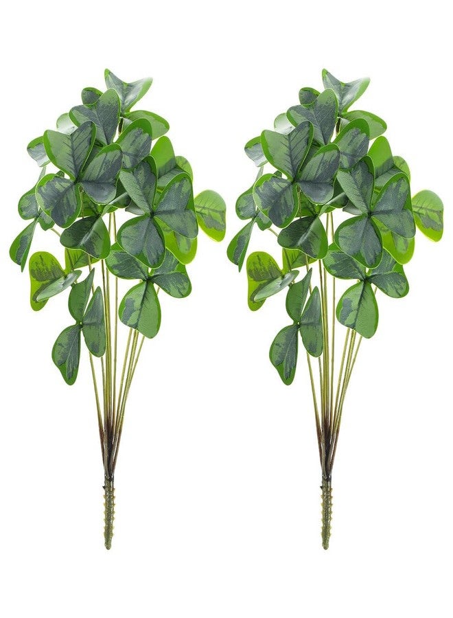 Levemolo 2Pcs Artificial Shamrock Plant Bunch Faux Three-Leaf Clover Stems for Home Decoration Vase Ornament and DIY Floral Arrangements - Image 1