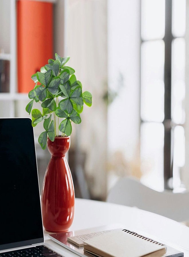 Levemolo 2Pcs Artificial Shamrock Plant Bunch Faux Three-Leaf Clover Stems for Home Decoration Vase Ornament and DIY Floral Arrangements - Image 4
