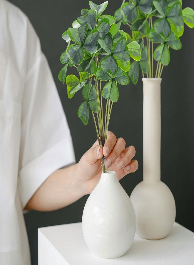 Levemolo 2Pcs Artificial Shamrock Plant Bunch Faux Three-Leaf Clover Stems for Home Decoration Vase Ornament and DIY Floral Arrangements - Image 5