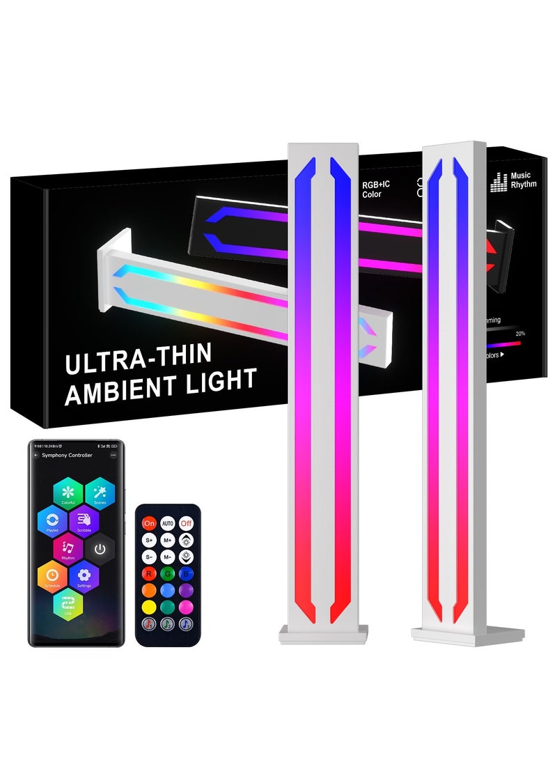 SYOSI Smart LED RGB Ultra Slim Ambient Light, Metal Aluminium Housing with App Control and Music Sync Rhythm Mode, Warm Mood Lighting for Desktop Gaming, PC, TV, Room Decoratio - Image 1