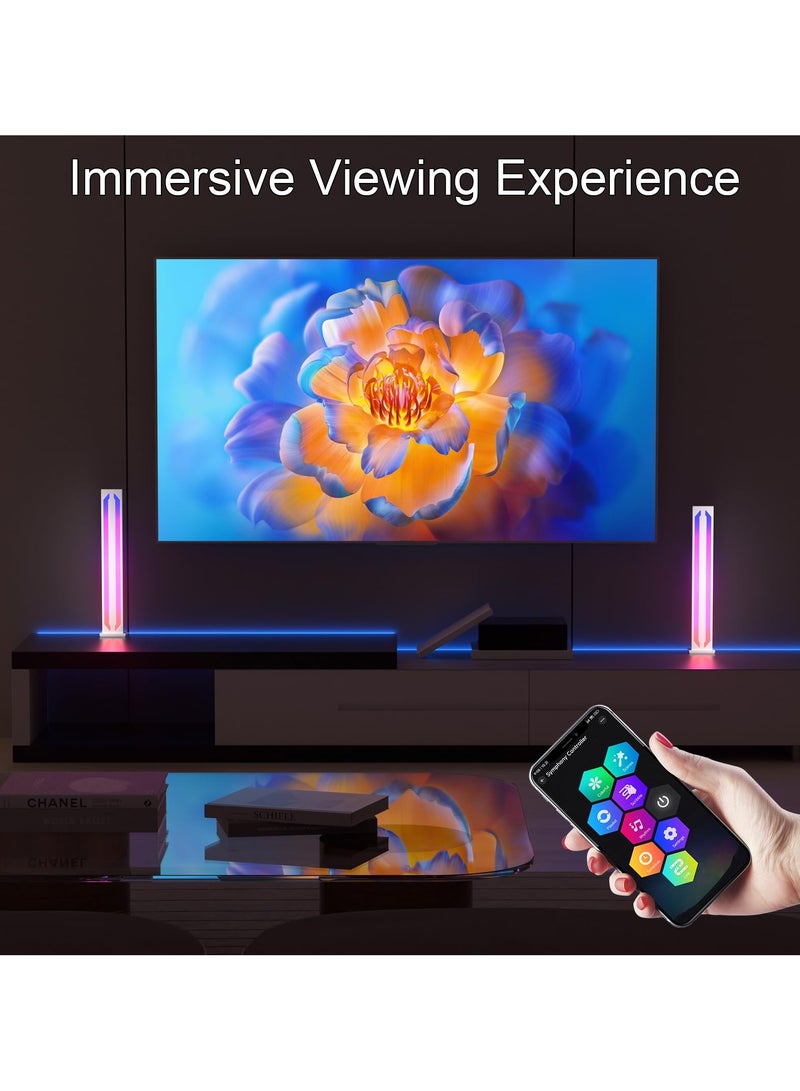 SYOSI Smart LED RGB Ultra Slim Ambient Light, Metal Aluminium Housing with App Control and Music Sync Rhythm Mode, Warm Mood Lighting for Desktop Gaming, PC, TV, Room Decoratio - Image 2