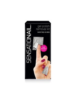 SensatioNail Sensationail Gel Nail Polish Removal Kit, Acetone Dropper, 4-Way Nail Buffer and Manicure Stick, Easily Soak Off without Damage or Hassle, Silver, 30 Count  - Image 1