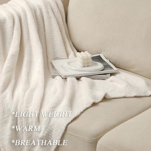 bearberry Super Soft Fluffy Throw Blanket Lightweight Cozy Warm Throw Blankets for Couch Bed Sofa All Season(Cream, 50”x60”) - Image 4