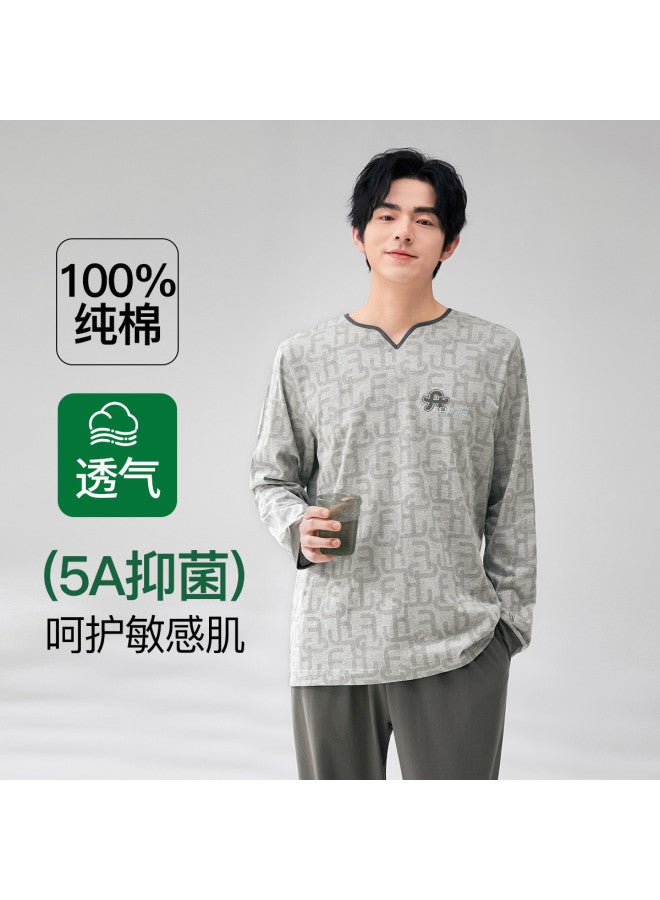 Fenton بيجامات للرجال 100% قطن نقي مجموعة نوم وملابس مريحة بأكمام طويلة - Image 2