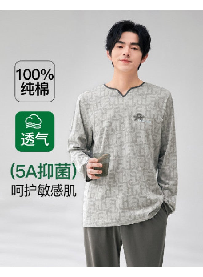 Fenton بيجامات للرجال 100% قطن نقي مجموعة نوم وملابس مريحة بأكمام طويلة - Image 1