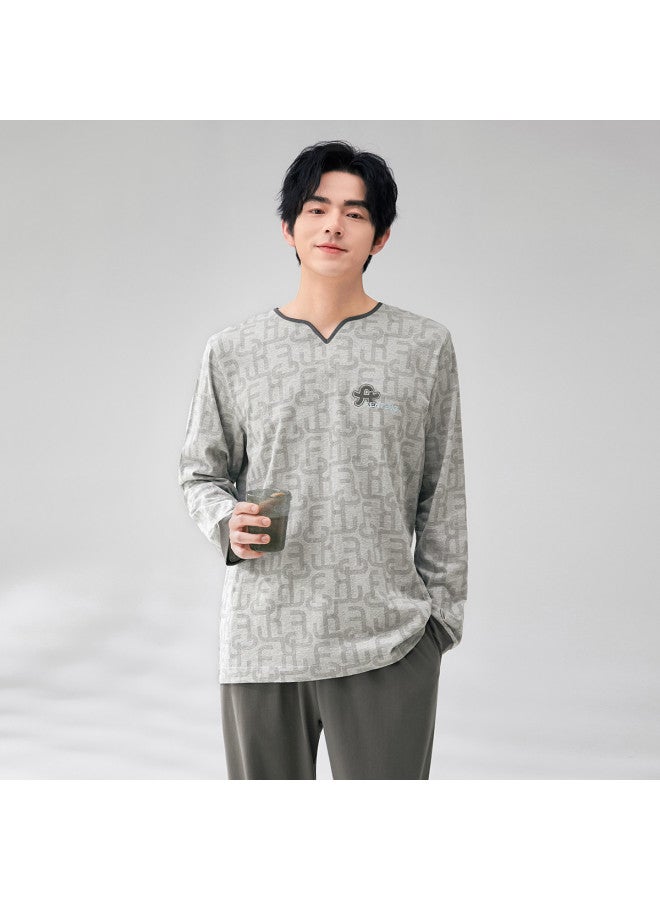 Fenton بيجامات للرجال 100% قطن نقي مجموعة نوم وملابس مريحة بأكمام طويلة - Image 4