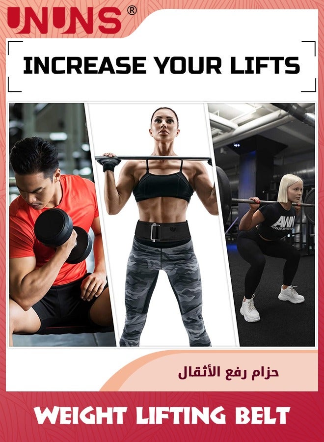 UNUNS Weight Lifting Belt,Self-Locking Weightlifting Belt,Premium Workout Belt For Cross Training,Powerlifting,Weightlifting,Olympic Lifting,Bodybuilding,Lifting Support For Men and Women,M  - Image 4