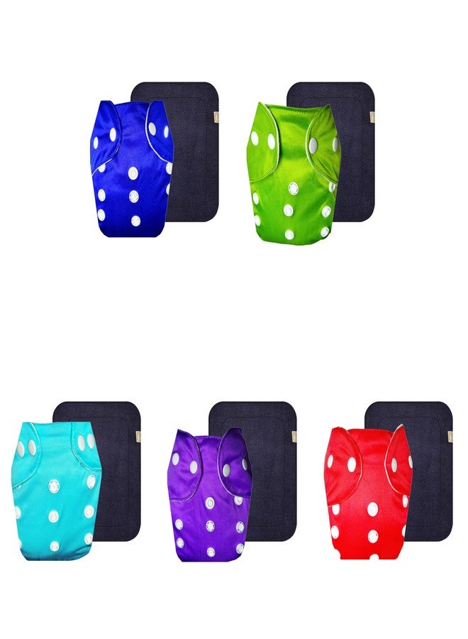 Dumbledo Lite Cloth Diaper with Black Insert (Pack of 5) | Hypoallergenic | Reusable & Washable | Travel Friendly | Trusted by Moms | 3 Months - 2 Years | Unisex Baby - Image 1