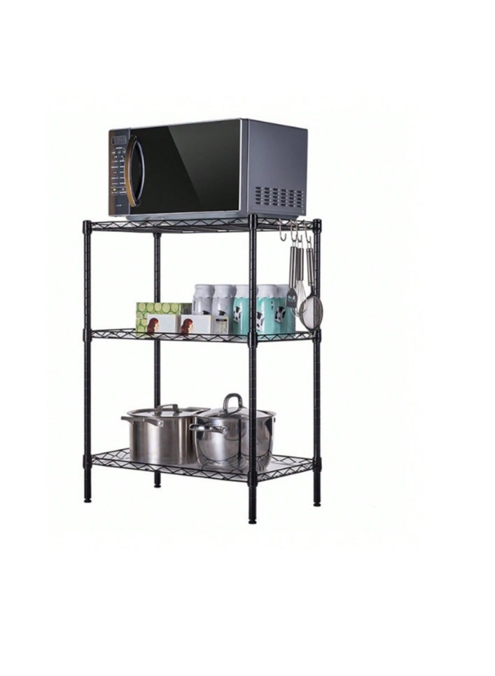 BLOOMING TIME 3-Tier Shelving Storage Rack Black - Image 1