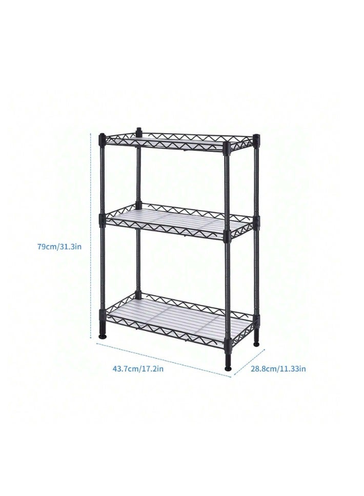 BLOOMING TIME 3-Tier Shelving Storage Rack Black - Image 2