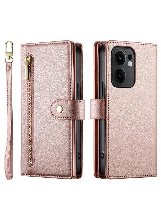 اس-توب جراب لهاتف OPPO Reno13 F 4G / 5G مع محفظة بسحاب وتسع فتحات للبطاقات وحافظة جلدية للهاتف - Image 2