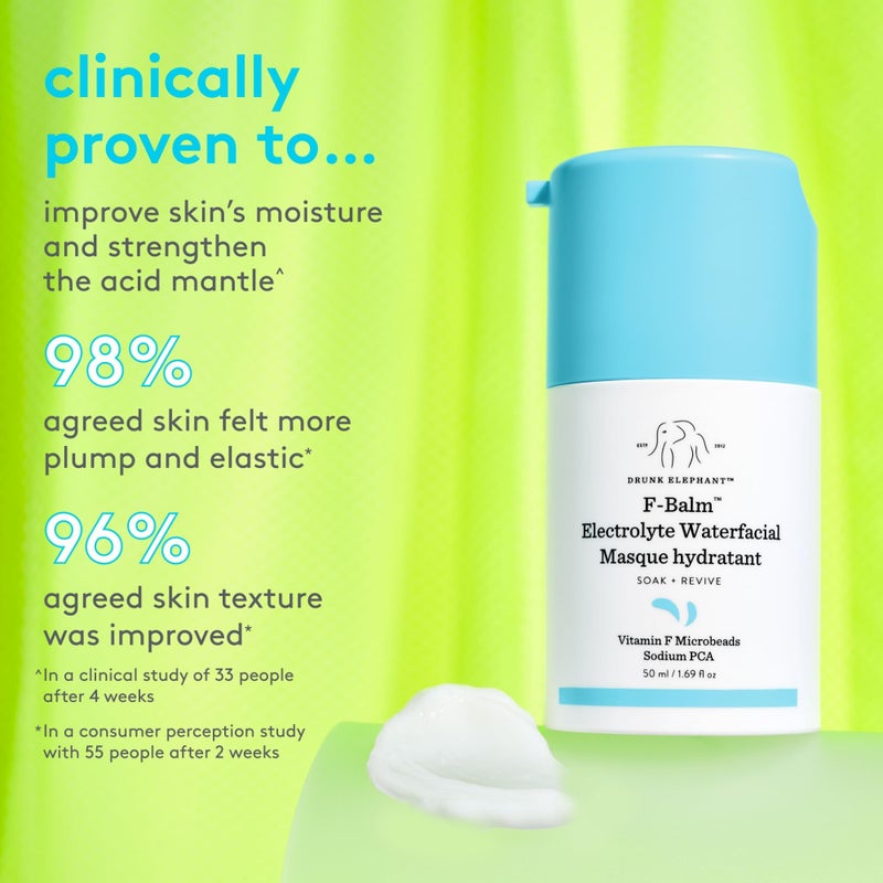 Drunk Elephant F-Balm Electrolyte Waterfacial - 50 ml/1.69 fl oz - Deeply Hydrating Overnight Face Mask - Clean Clinical Skincare - Cruelty-Free - Free of Essential Oils, Silicones, and Fragrance - Image 2