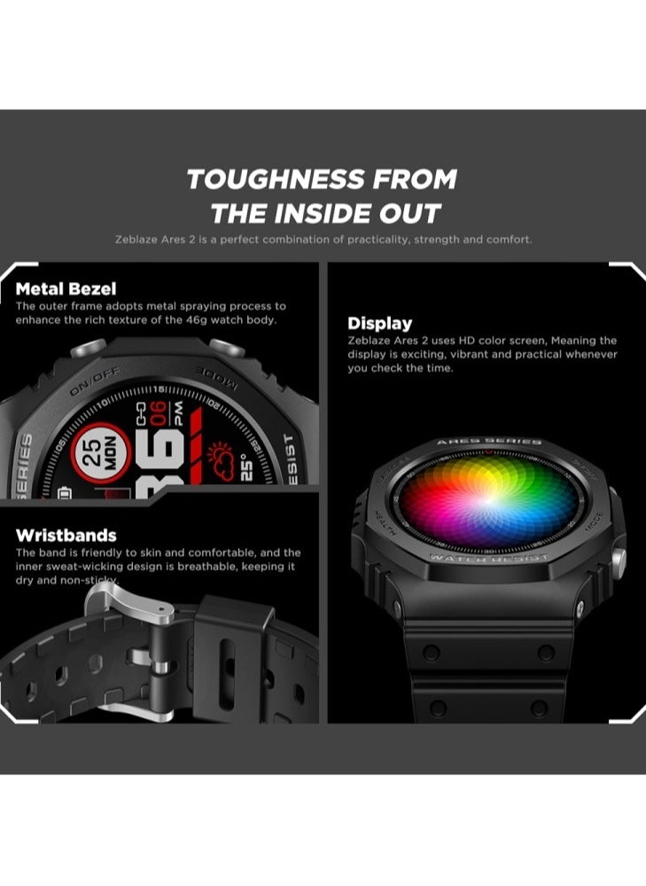 Zeblaze Zeblaze Ares 2 1.09 inch Color Touch Screen 5ATM Waterproof Smart Watch Support Sleep Monitoring  Heart Rate Monitoring  Blood Pressure Monitoring  Multisports Mode  - Image 3