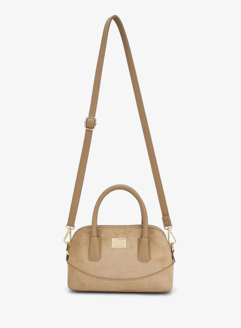 Flora Bella By Shoexpress Solid Crossbody Bag With Zip Closure