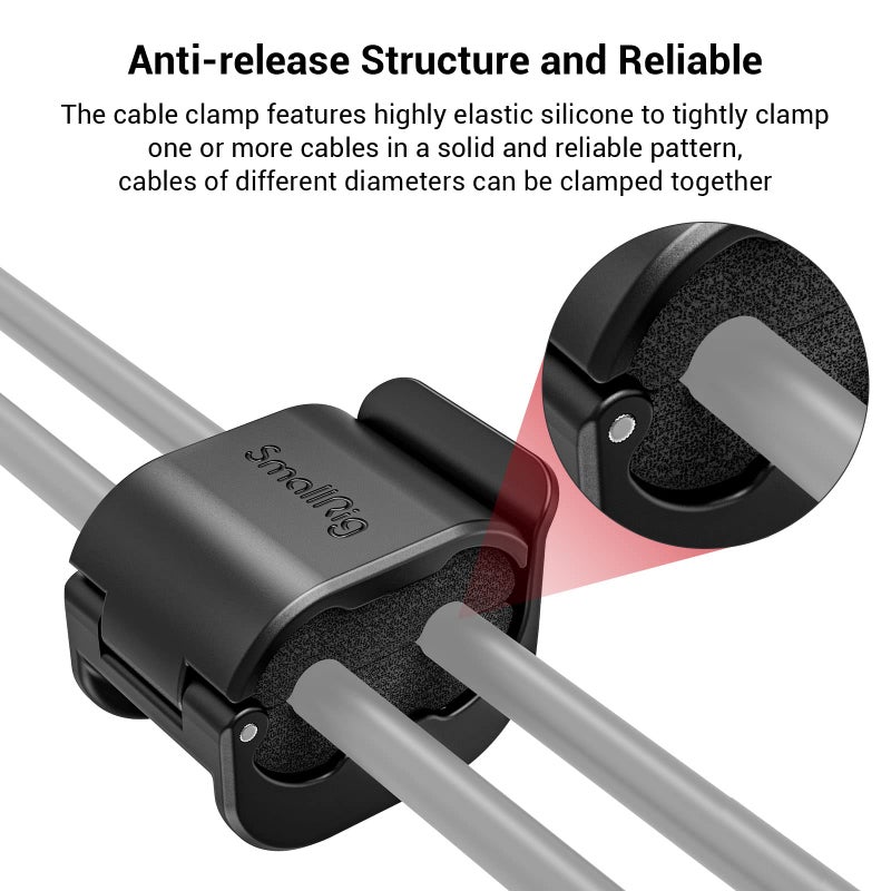 SMALLRIG SmallRig Camera Cable Clamp (4 pcs) for HDMI/SDI/Microphone Cable, DSLR Camera Cable Lock Mount Support 2-7mm Cable - 3685 - Image 4