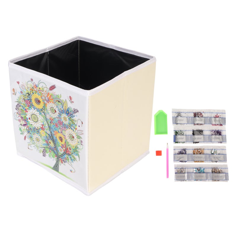 Folding Storage Box: Eco-Friendly Resin Rhinestone Painting Kit - Improve Hands-On Skills, DIY Rhinestone Painting Storage Cube for Kids, Home Organization & Holiday Gifting - Image 1