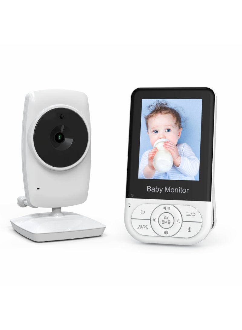 Baby Monitor with 2.8-inch Wireless Video, Two-Way Audio Intercom, Night Vision, Room Temperature Monitoring, and Lullabies - Image 1