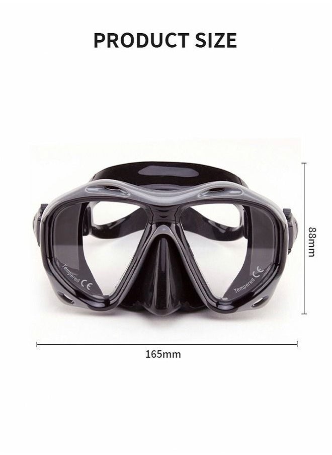 Captaintech Snorkel Diving Mask, Panoramic HD Swim Mask, Anti-Fog Scuba Diving Goggles, Silicone Skirt Tempered Glass Dive Mask Adult Youth Swim Goggles with Nose Cover for Diving, Snorkeling, Swimming  - Image 4