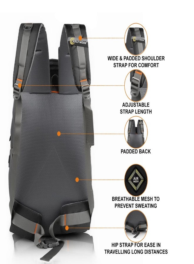 Half Moon Extra Large Size 55L Rucksack Bag/Trekking Bags for Men, Black | With Laptop Compartment | For Luggage Pack Tracking Hiking Travel Backpack for Man & Women - Image 4