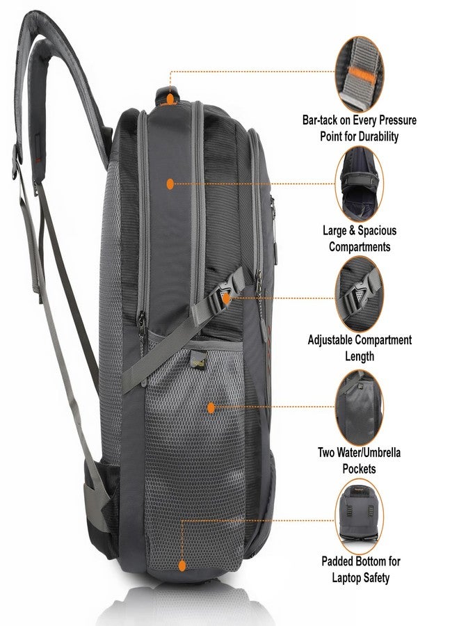 Half Moon Extra Large Size 55L Rucksack Bag/Trekking Bags for Men, Black | With Laptop Compartment | For Luggage Pack Tracking Hiking Travel Backpack for Man & Women - Image 3