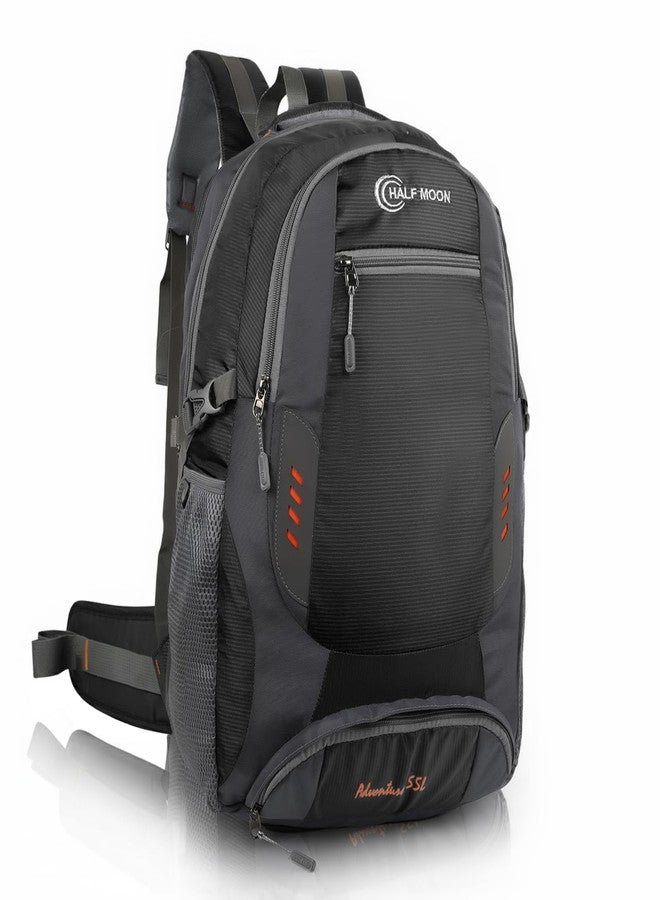 Half Moon Extra Large Size 55L Rucksack Bag/Trekking Bags for Men, Black | With Laptop Compartment | For Luggage Pack Tracking Hiking Travel Backpack for Man & Women - Image 1