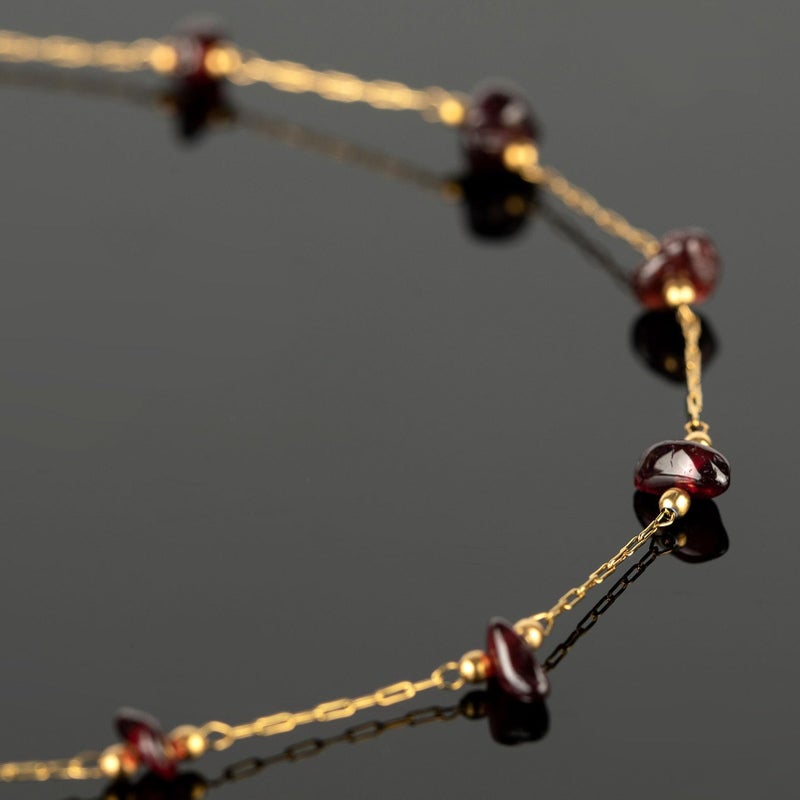 UMAOKANG 4 Yard Natural Raw Healing Crystal Chain for Jewelry Making Gold Plated Stainless Steel Paperclip Link Chain Roll Burgundy Gemstone Jewelry Chains Bulk - Image 5