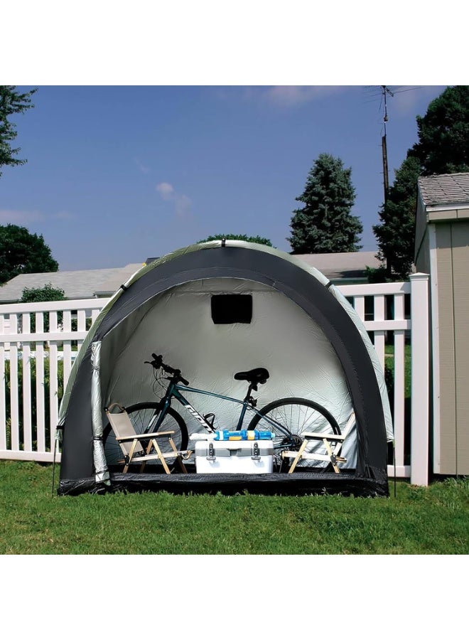 Soofam Bike Storage Shed Tent, Waterproof Portable Bicycle Storage Sheds, Bicycle Storage Cover for 2/3 Bikes, Outdoor Sheds Shelter for Motorcycle, Garden Tools, Lawn Mower, Black 195 * 80 * 170Cm - Image 2
