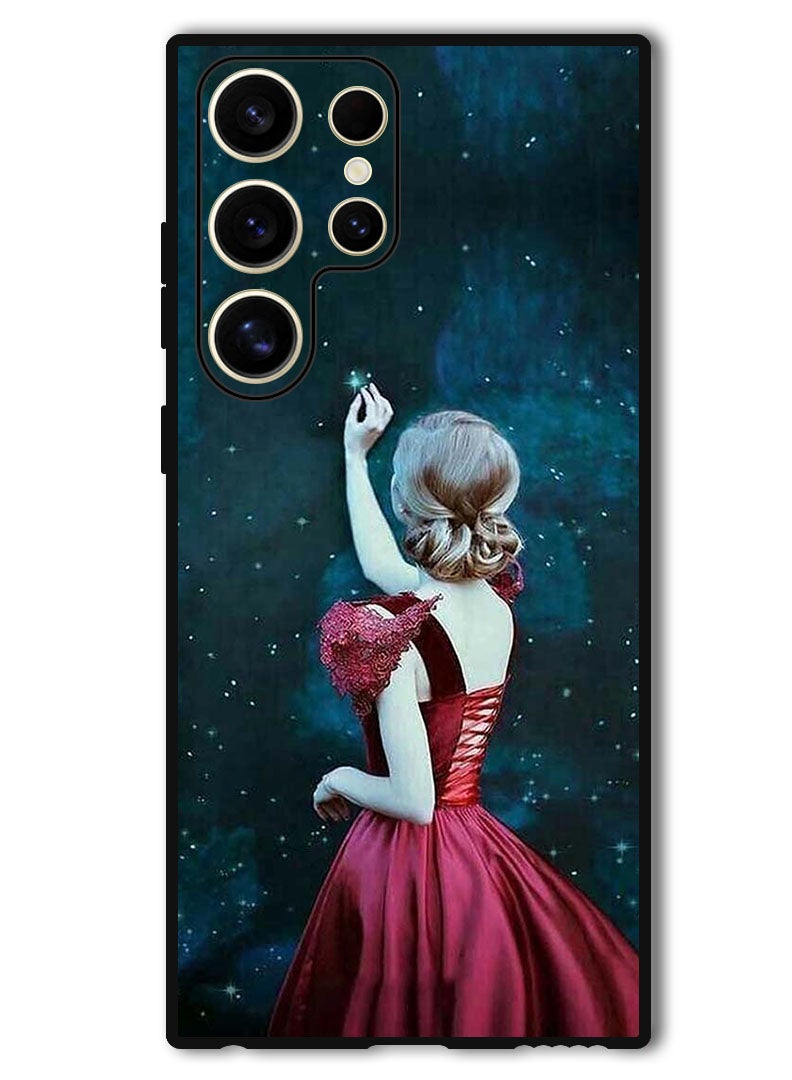 Theodor حافظة واقية مضادة للخدش والصدمات لهاتف سامسونج جالاكسي S24 ألترا فتاة تلمس النجوم - Image 1