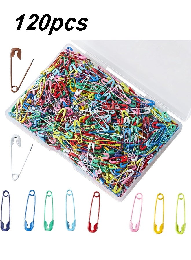 120PCS 19mm Mini Safety Pins Small Colors Safety Pins- Versatile Clothing Tag Pins for Repair, Crafting & Fashion Accessories - Image 1